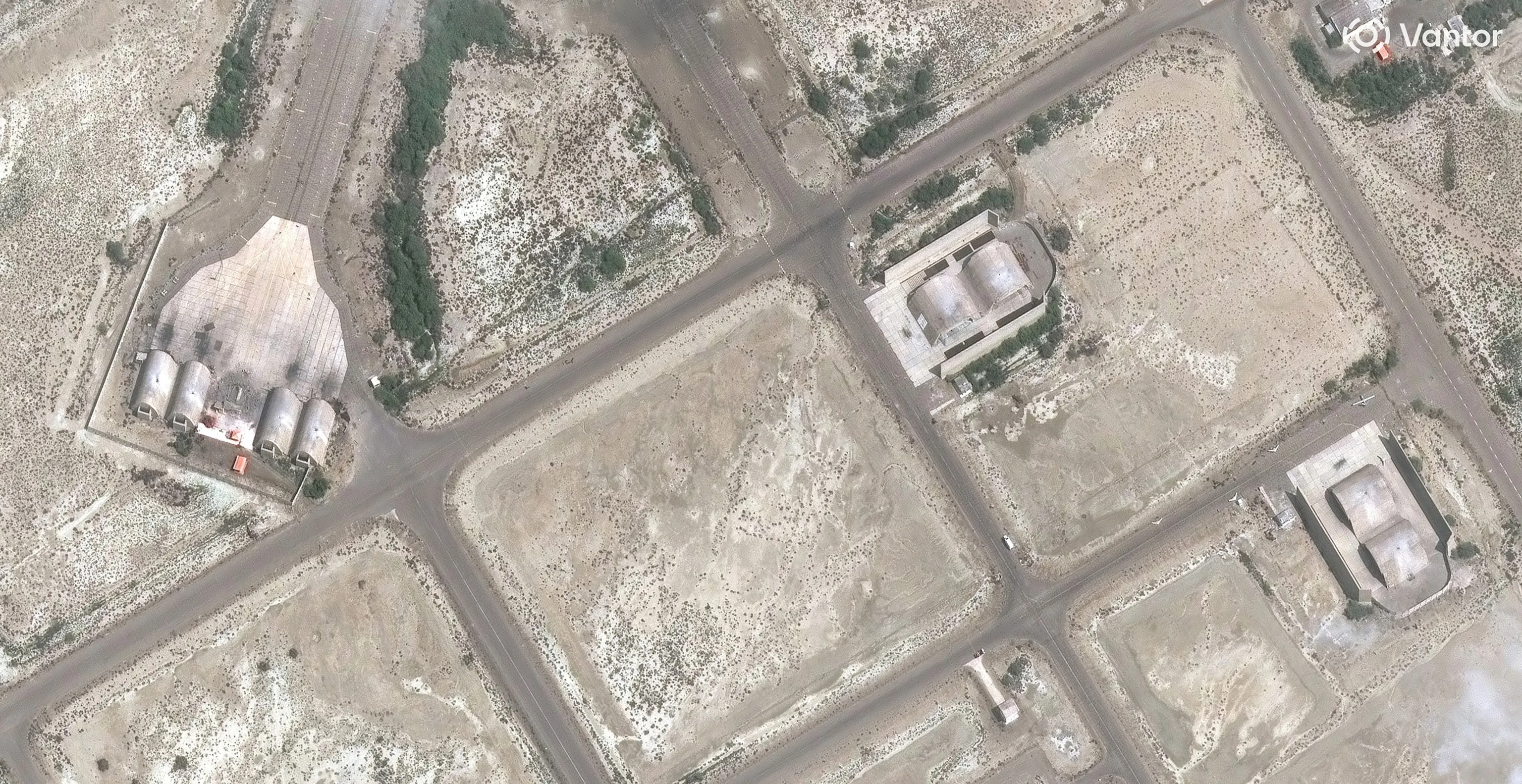 Konarak Air Base overview — one of five Iranian air bases targeted on Day 25 as CENTCOM achieves complete air supremacy over Iranian territory